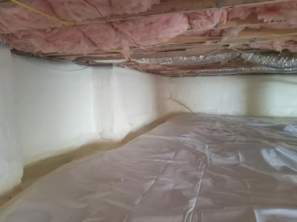Crawl space encapsulation with closed-cell spray foam for Attic Insulation in Bensalem